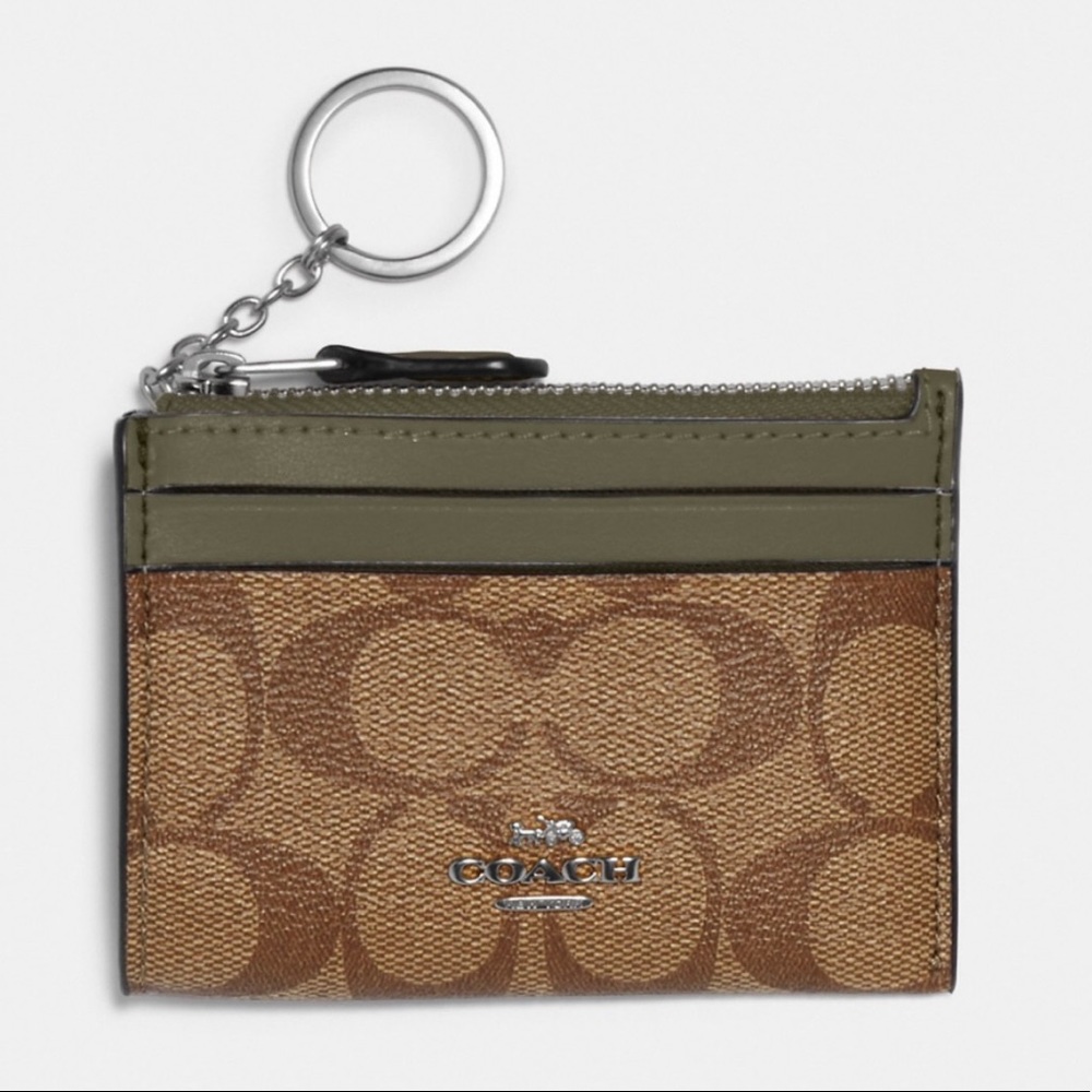 *NWT* Coach Mini Skinny Id Case In Signature Canvas